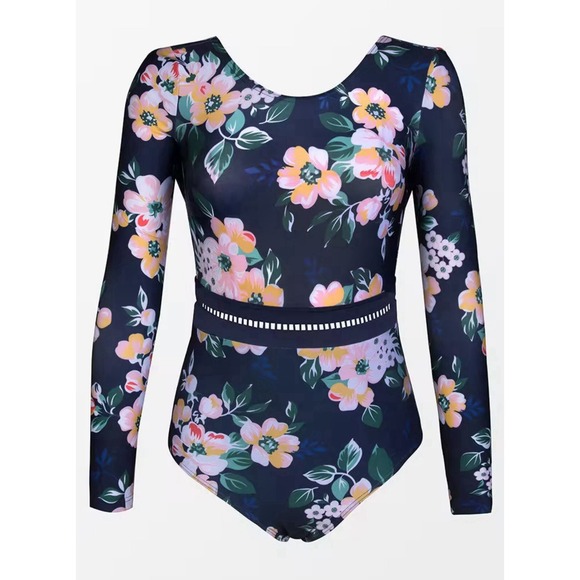 NWT Cupshe Women Swimsuits‎ Secret Garden Long Sleeve One Piece Size Medium - Picture 6 of 8